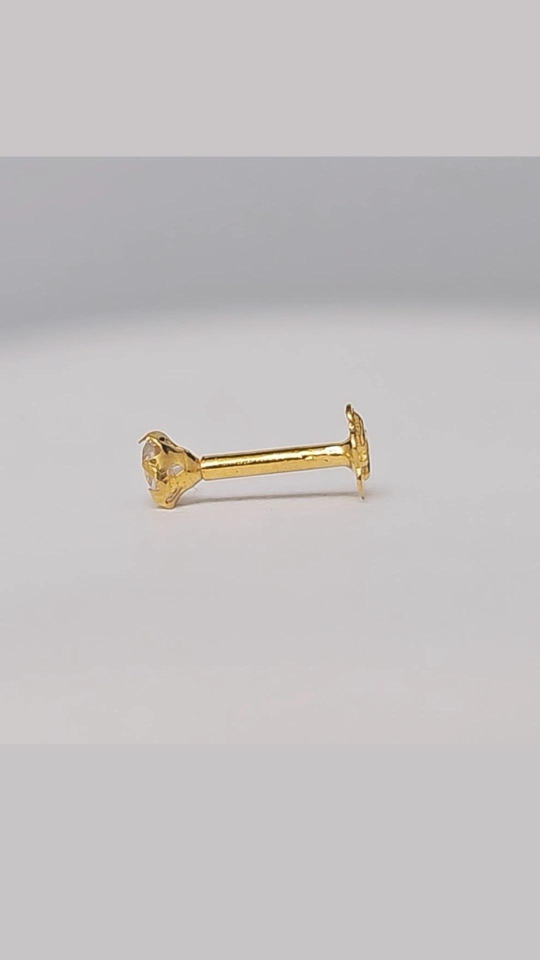 Classic Clear Stone Gold Nose Stud – 9K Gold - Image 3