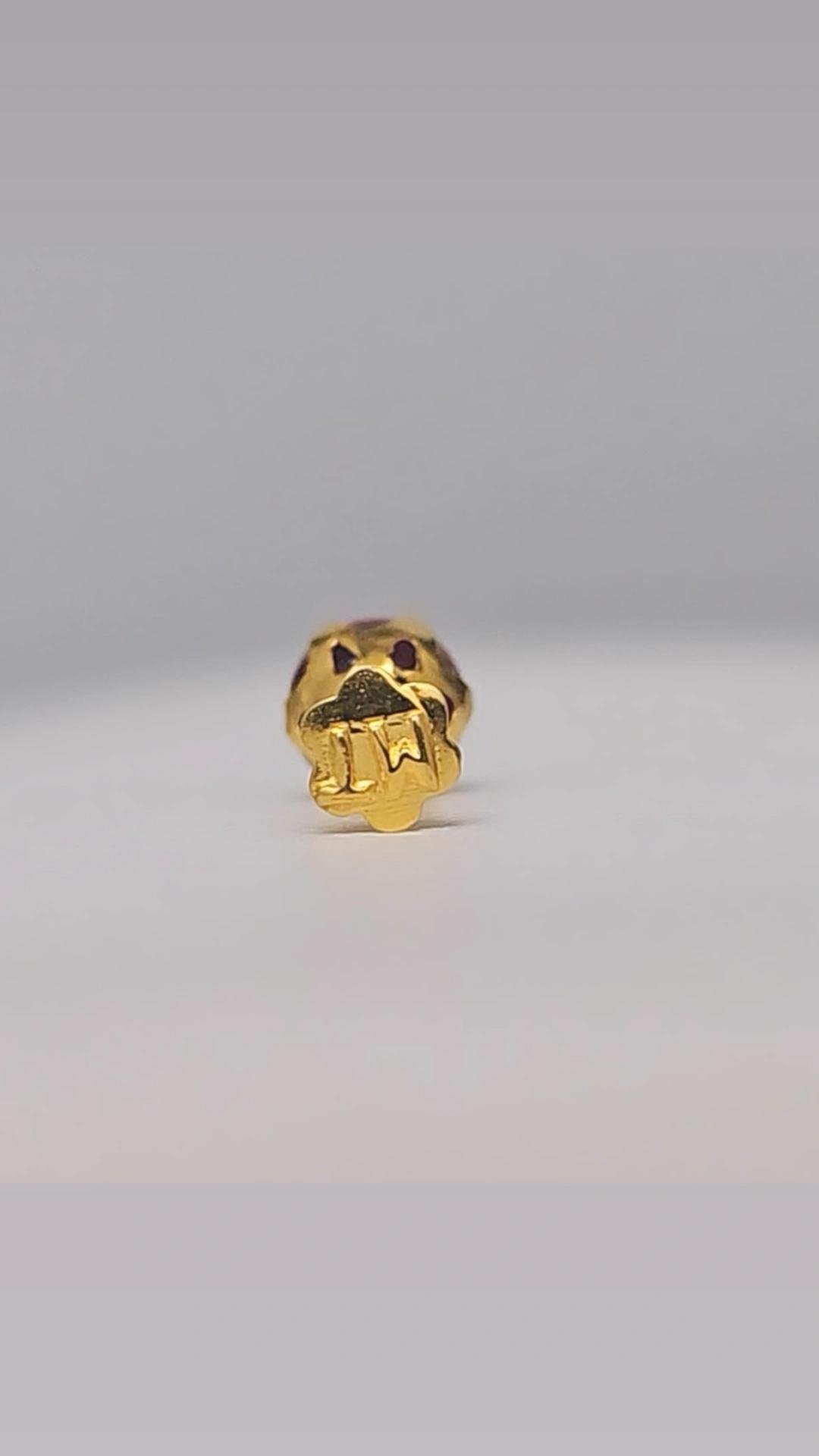 Classic Black Stone Gold Nose Stud – 9K Gold - Image 5