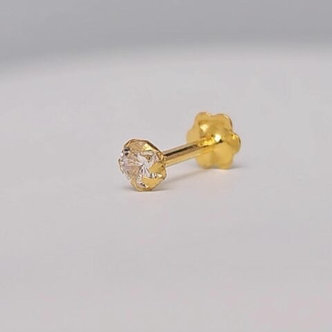 Classic Clear Stone Gold Nose Stud – 9K Gold