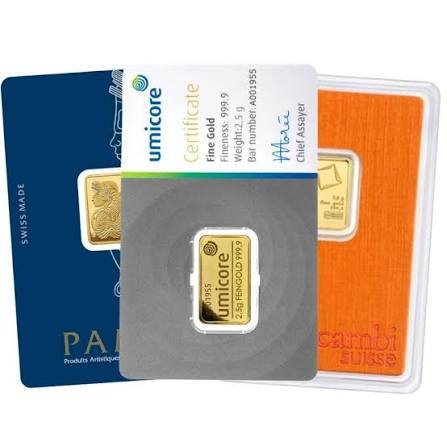 2.5 Gram Gold Bar – 999.9 Fine Gold | Investment Bullion