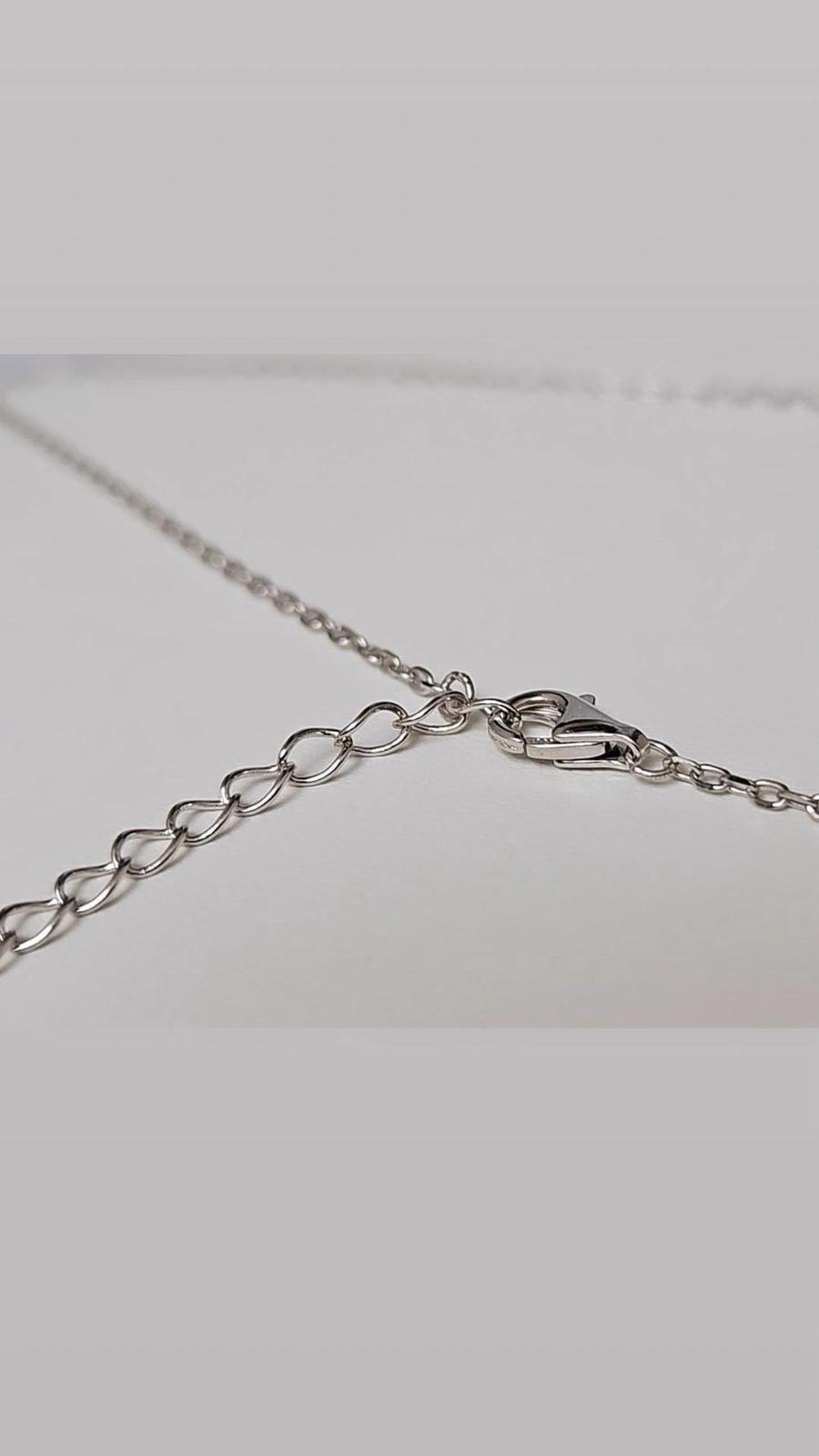 925 Sterling Silver cz Green Stone Pendant Necklace - Image 3