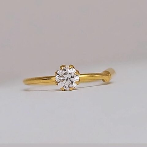 14K Gold Ruby Crystal Diamond Nose Ring Stud – Minimalist Jewelry £40