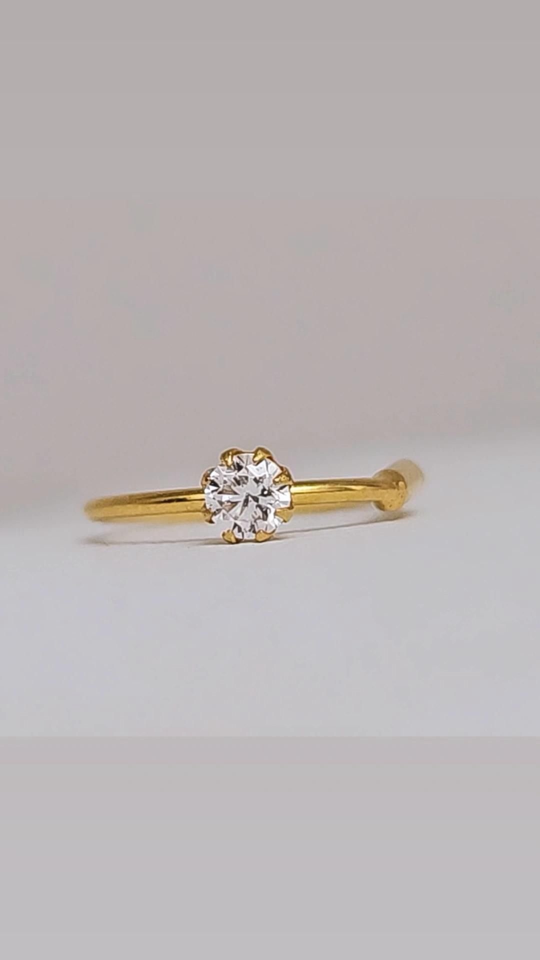 14K Gold Ruby Crystal Diamond Nose Ring Stud – Minimalist Jewelry £40