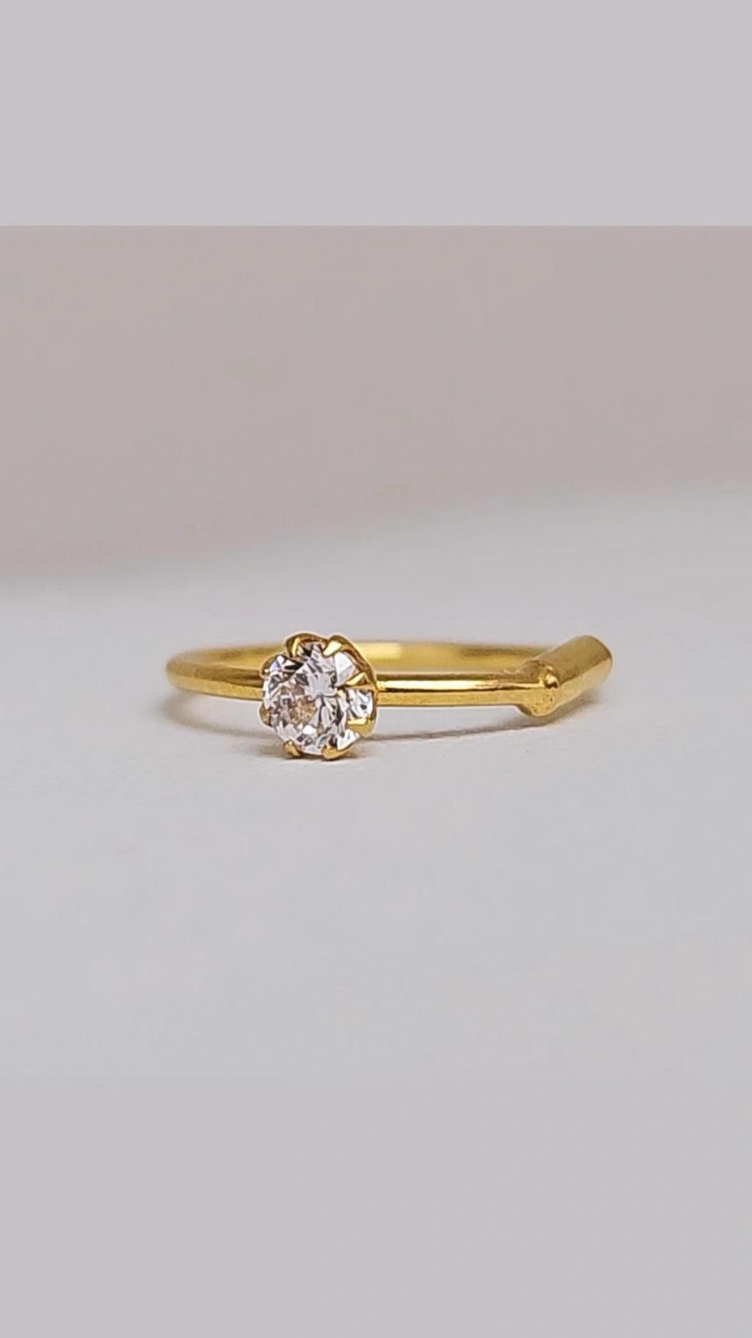 14K Gold Ruby Crystal Diamond Nose Ring Stud – Minimalist Jewelry £40 - Image 3