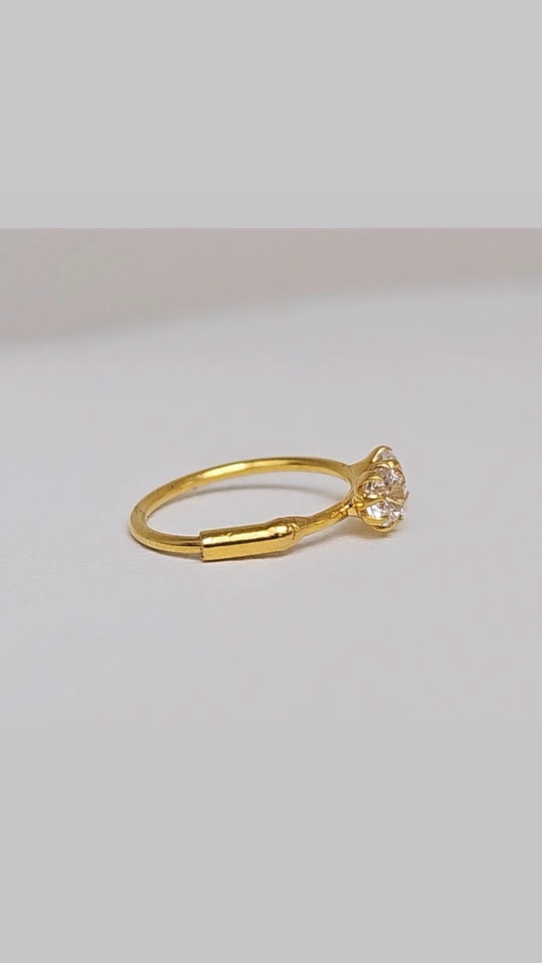 14K Gold Ruby Crystal Diamond Nose Ring Stud – Minimalist Jewelry £40 - Image 5